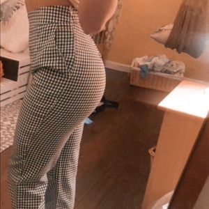 gingham printed pants